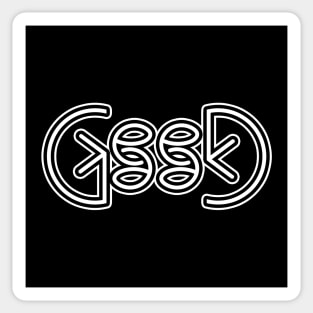 Proud Geek Geeky Nerdy Logo Typography Sticker